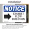 Signmission Exhaust Flow Direction (Right Arrow) Sign With Symbol, 5 in W x Rectangle, Vinyl Decal OS-2PACK-NS-D-35-L-12215 - alternate 5